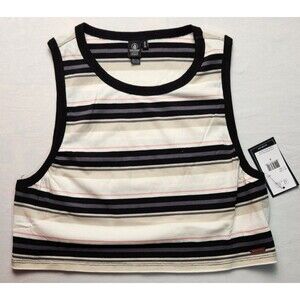 Volcom Women's Striped Tank Top Beach Casual Comfy Size Small